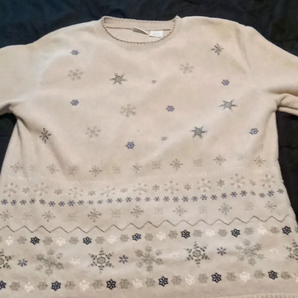 Creme snowflake sweater